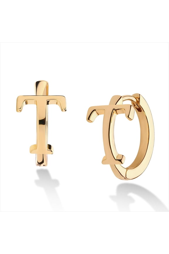 14K Gold Plated Dainty Initial Alphabet Letter Name A To Z Huggie Hoop Earrings for Women Jewelry Gift