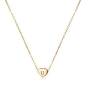 FETTERO 14K Gold Plated Dainty Tiny Initial Letter Heart Choker Pendant Necklace Jewelry Gift for Women