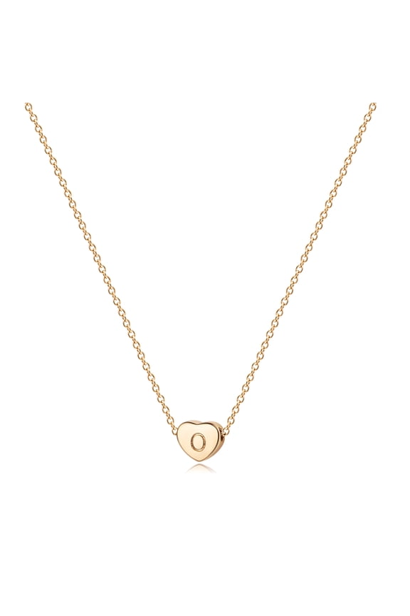 14K Gold Plated Dainty Tiny Initial Letter Heart Choker Pendant Necklace Jewelry Gift for Women
