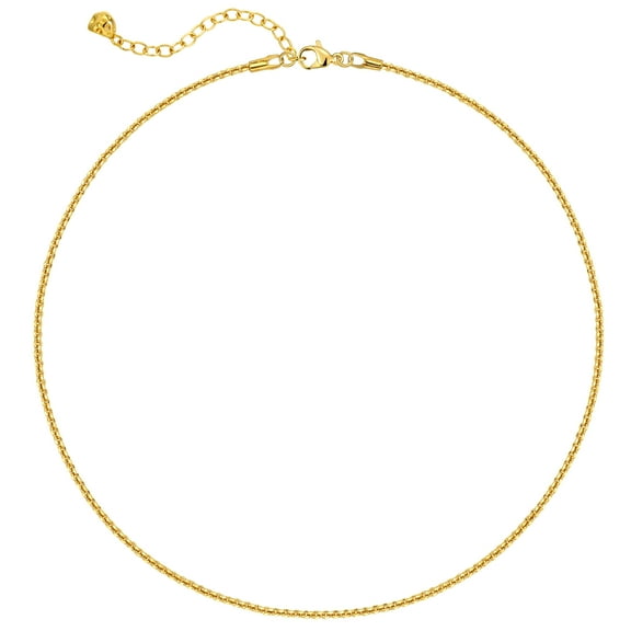 Fettero 18k Gold Vacuum Plated Dainty Cut Flat Ball Chain Choker Necklace for Women Jewelry Gift
