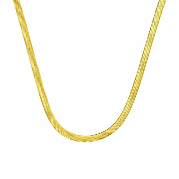 Fettero 18k Gold Vacuum Plated Dainty Cut Flat Ball Snake Chain Choker Necklace for Women Gift