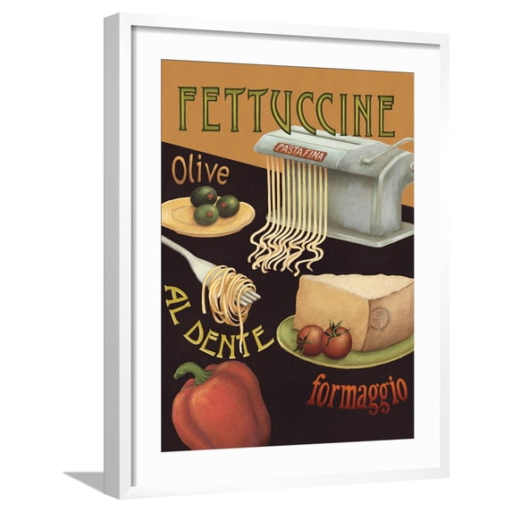 Art.com Fettuccine Art Print by Daphne Brissonnet, White Frame Wall Art, 23" x 29"