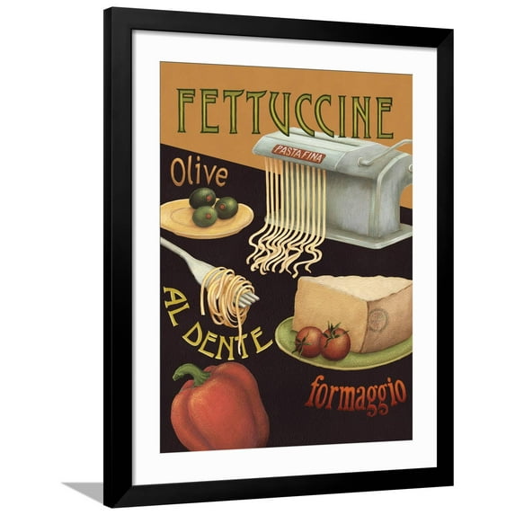 Art.com Fettuccine Art Print by Daphne Brissonnet, Black Frame Wall Art, 32" x 40"