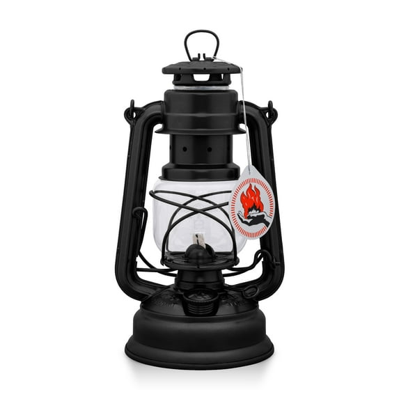 Feuerhand Outdoor Kerosene Fuel Lantern, German Made Weather Resistant Baby Special 276 Galvanized Hurricane Lamp for Camping or Patio, 10 Inches, Matte Black