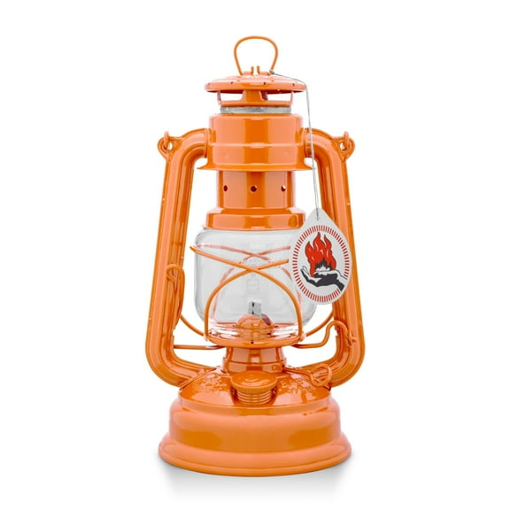 Feuerhand Outdoor Kerosene Fuel Lantern, German Made Weather Resistant Baby Special 276 Galvanized Hurricane Lamp for Camping or Patio, 10 Inches, Pastel Orange