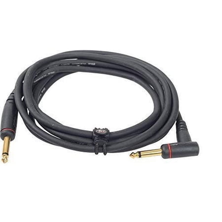 Feur Platinum Series Audio Cable for Speaker, Microphone and Musical Instruments 1/4'' Straight Plug to 1/4'' L Plug Gold Plated 3 FT (1 Pair)