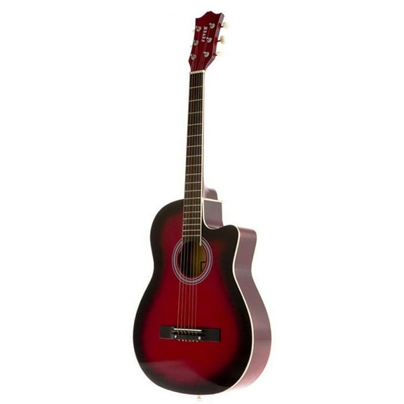 Fever 3/4 Acoustic Cutaway 38 Inches Guitar Redburst, FV-030C-DRD