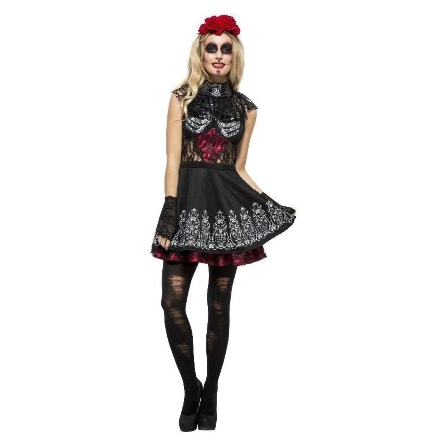 Fever Day Of The Dead Costume Adult Black Fever Day Of The Dead Costume Adult Black