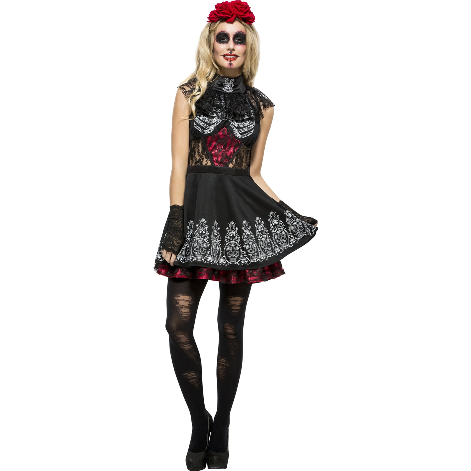 Fever Day Of The Dead Costume Adult Black Fever Day Of The Dead Costume Adult Black