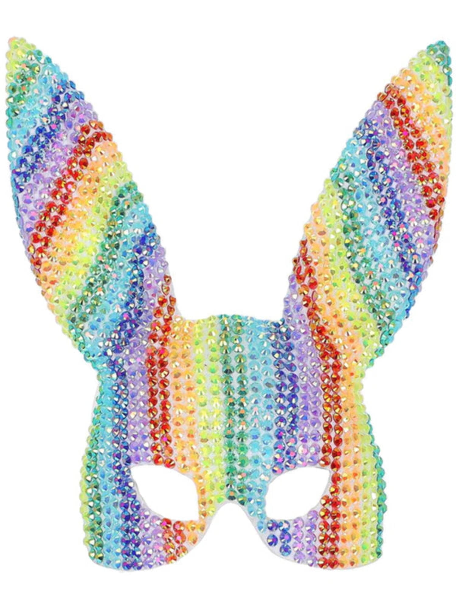 Fever Deluxe Rainbow Jewel Studded Bunny Mask Adult Fever Deluxe Rainbow Jewel Studded Bunny Mask Adult