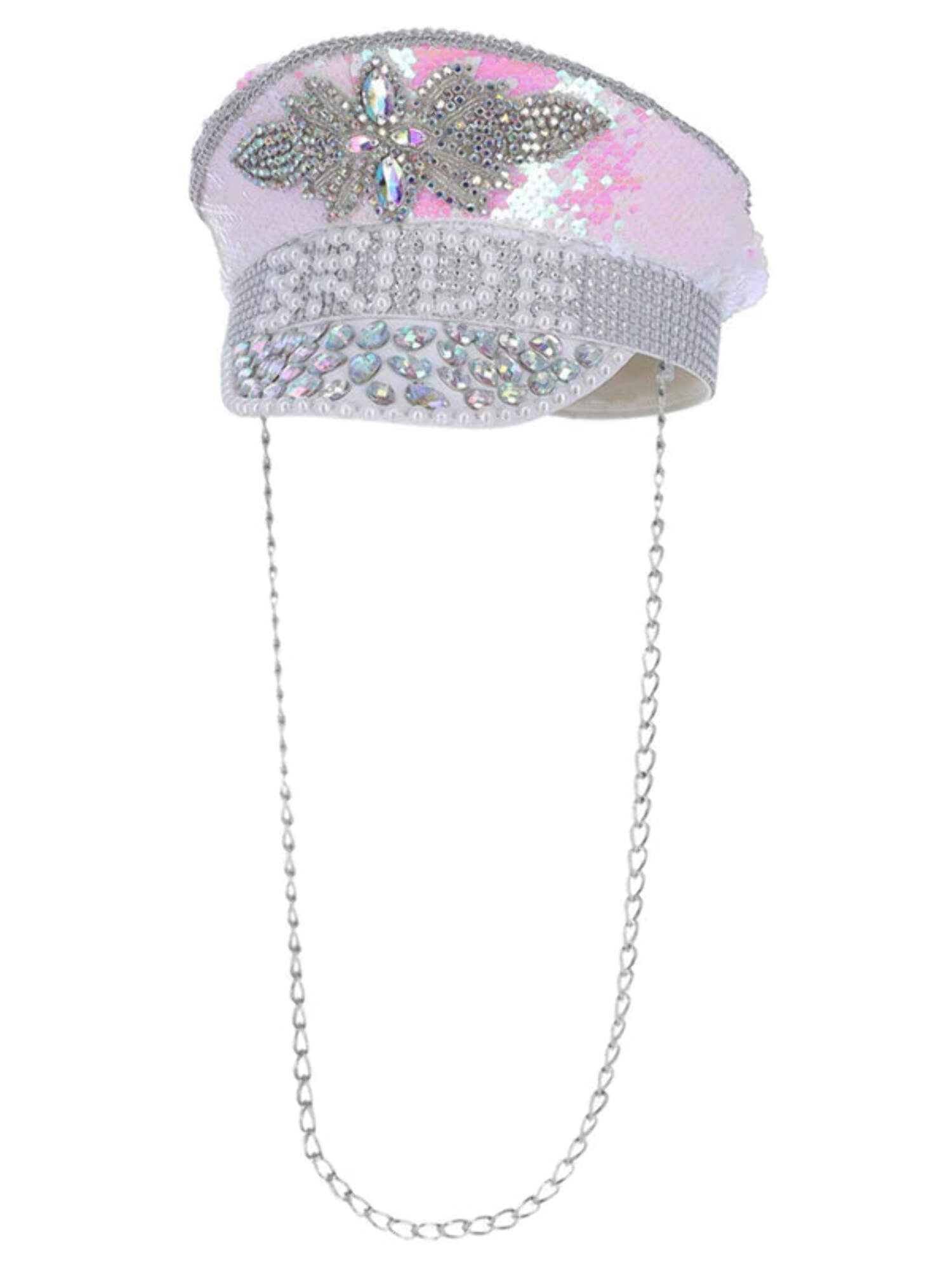Fever Deluxe Sequin Studded Captains Hat Gold Adult Fever Deluxe Sequin Studded Captains Hat Gold Adult