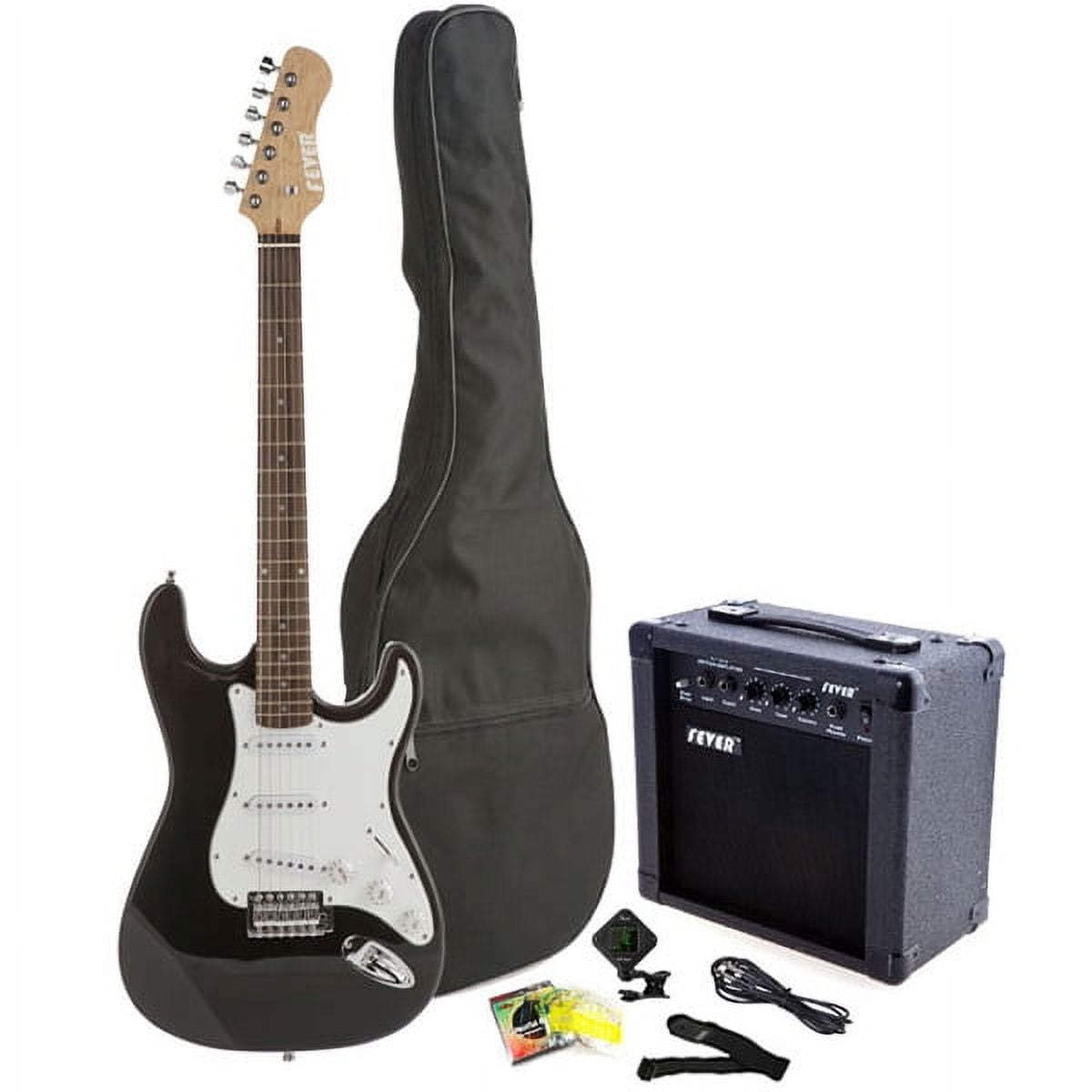 FEVER COLLECTION Fever Full Size Electric Guitar with 20-Watts Amplifier, Gig Bag, Clip on Tuner, Cable, Strap and Strings Color Blue