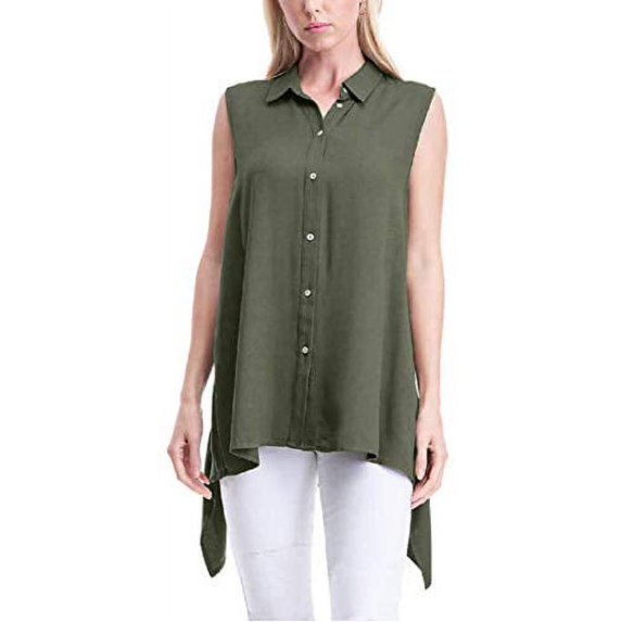 Fever Ladies' Sleeveless Blouse (Olive, X-Large)