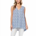 thumbnail image 1 of Fever Ladies' Sleeveless Tunic, Blue Paisley XS, 1 of 4