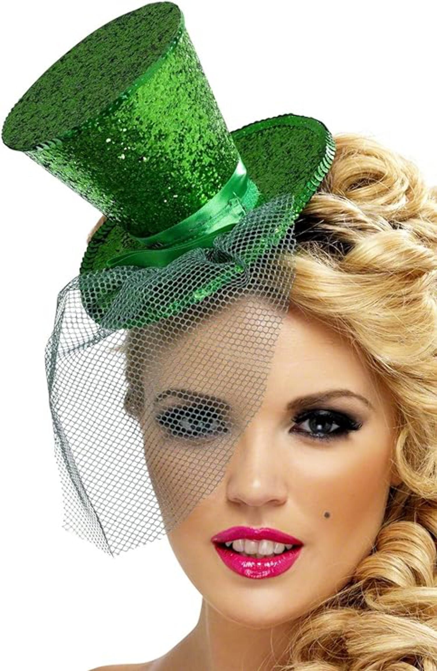 Fever Mini Top Hat On Headband Adult Green Fever Mini Top Hat On Headband Adult Green