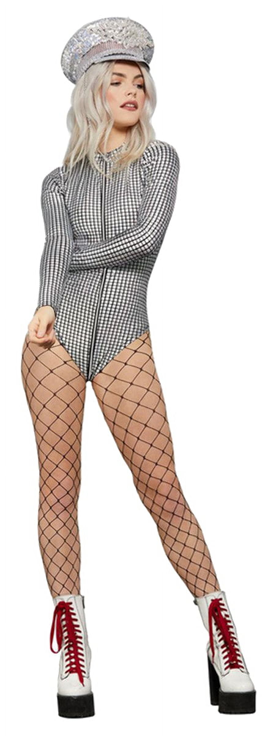 Smiffys Fever Miss Whiplash Geometric Print Catsuit (Size S