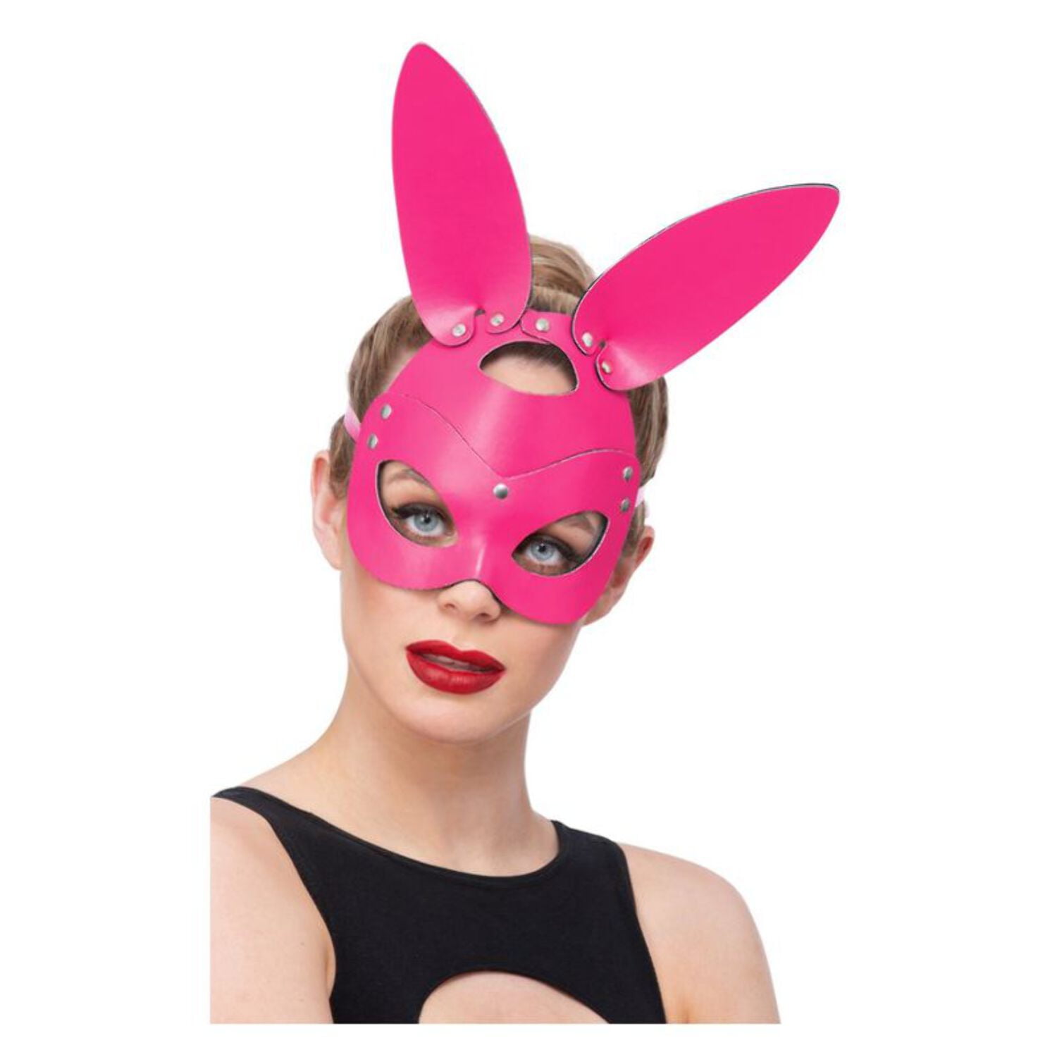 Fever Pink Mock Leather Rabbit Mask Adult Fever Pink Mock Leather Rabbit Mask Adult