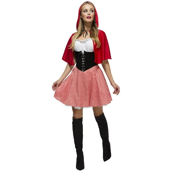 Fever Red Riding Hood Costume Adult White Medium Female Fancy Dress Party Book Week Halloween
