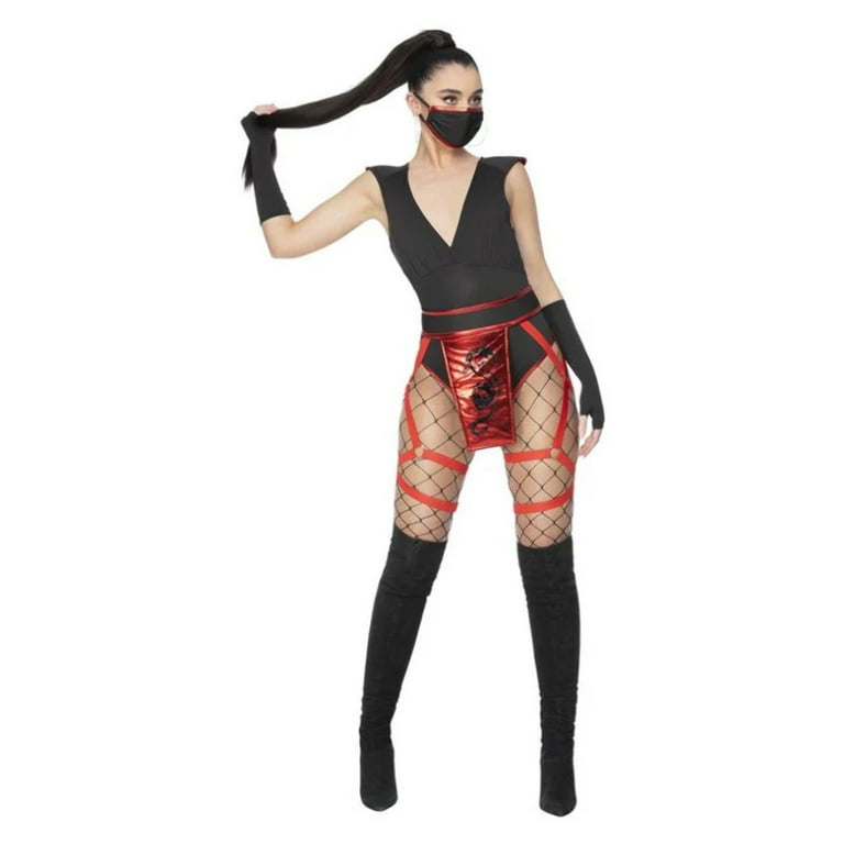 Fever Scarlet Ninja Costume Adult Black Fever Scarlet Ninja Costume Adult Black