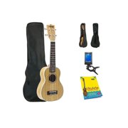 Fever Soprano Ukulele 21 inch with Bag, Tuner and Beginner's Guide, Zebra