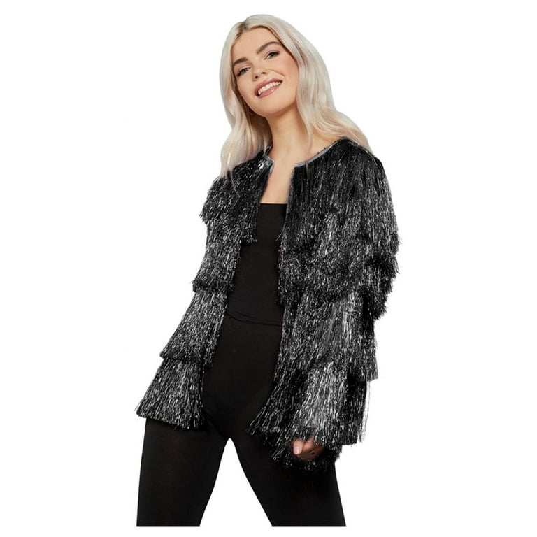 Fever Tinsel Festival Jacket Adult Black Fever Tinsel Festival Jacket Adult Black