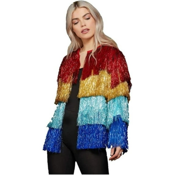 Fever Tinsel Festival Jacket, Rainbow