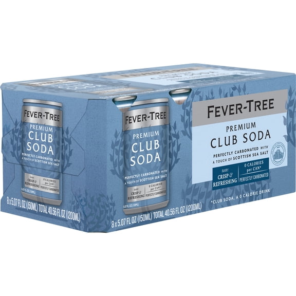 Fever-Tree Premium Club Soda , 8 pack, 150 ML Aluminum Cans, 0% ABV