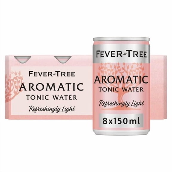 Fever-Tree Light Aromatic Tonic Water Cans 8 x 150ml, British Import (Pack of 2)