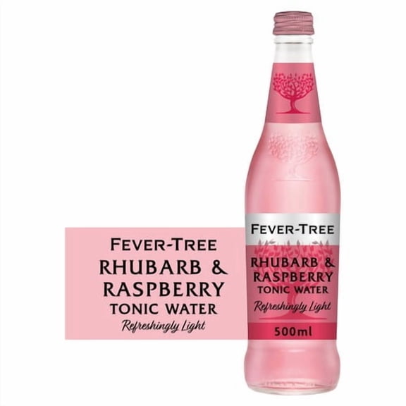 Fever-Tree Light Rhubarb & Raspberry Tonic 500ml, British Import (Pack of 6)