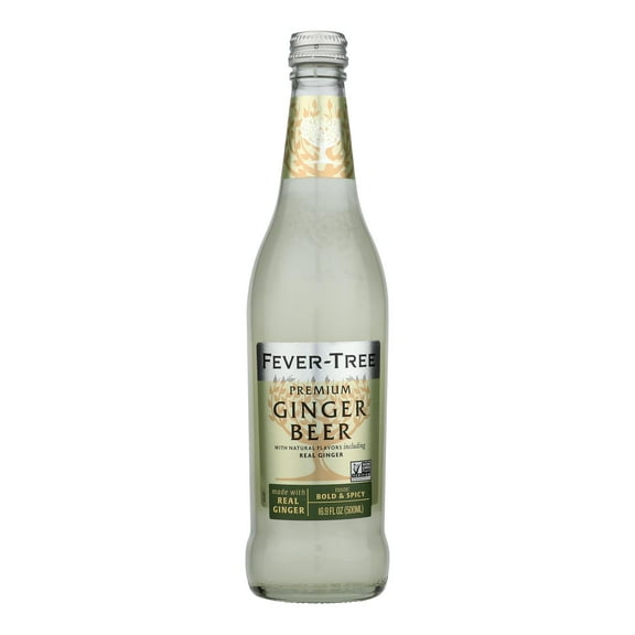 Fever-Tree Premium Ginger Beer - 8 x 16.9 Fl Oz Glass Bottles - Case