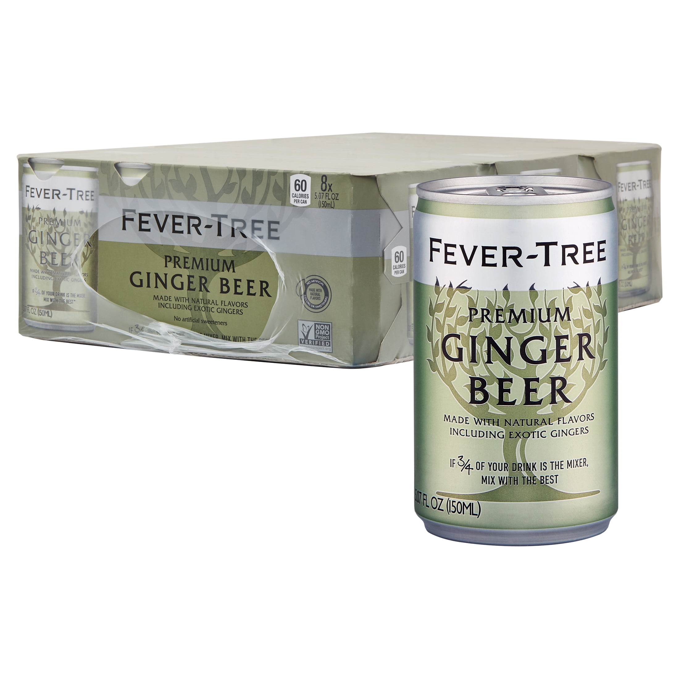 Fever-Tree Premium Ginger Beer Cans, No Artificial Sweeteners, Flavorings & Preservatives, 5.07 Fl Oz (24 Pack)