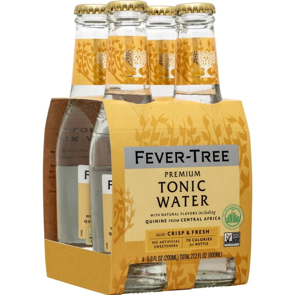 Fever-Tree Premium Tonic , 4 pack, 200 ML Glass Bottles, 0% ABV