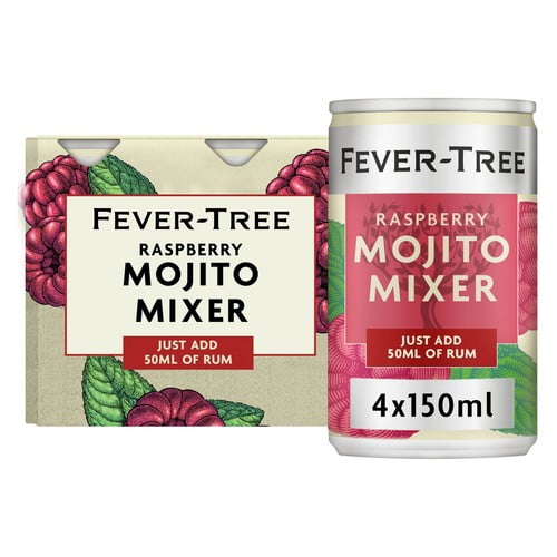 Fever-Tree Raspberry Mojito Cocktail Mixer 4 x 150ml, British Import (Pack of 2)