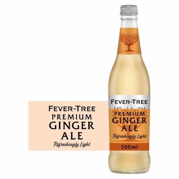 Fever-Tree Refreshingly Light Ginger Ale 500ml, British Import (Pack of 6)