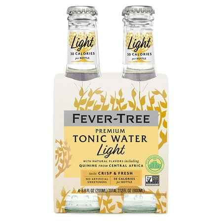 Fever-Tree Premium Light Indian Tonic Water, 6.8oz, 4 Count, Glass Bottle, Refreshing, Shelf Stable