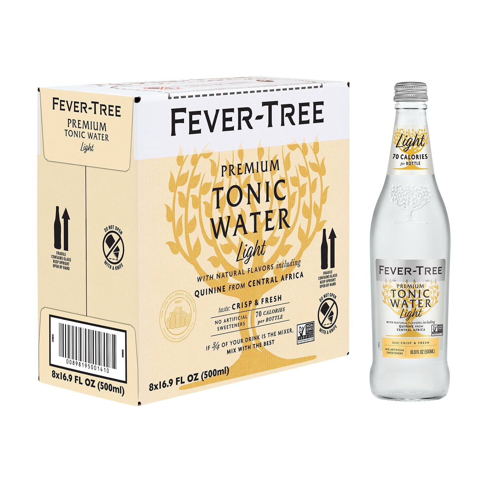 FeverTree Refreshingly Tonic Water, Light, 16.9 Fl Oz (Pack Of 8