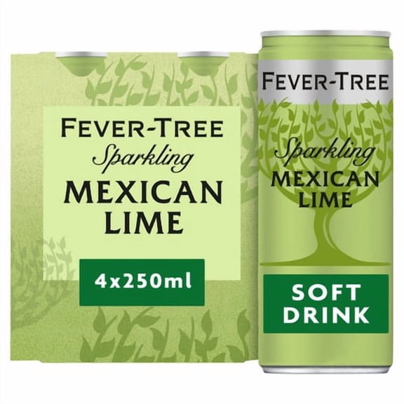 Fever-Tree Sparkling Mexican Lime 4 x 250ml, British Import (Pack of 2)