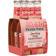 Fever-Tree Sparkling Pink Grapefruit , 4 Pack, 200 ML Glass Bottles, 0% ABV