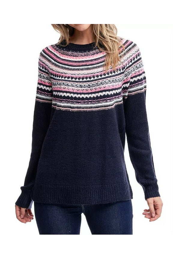 Fever Women's Fair Isle Sweater Turq/Aqua Size Small