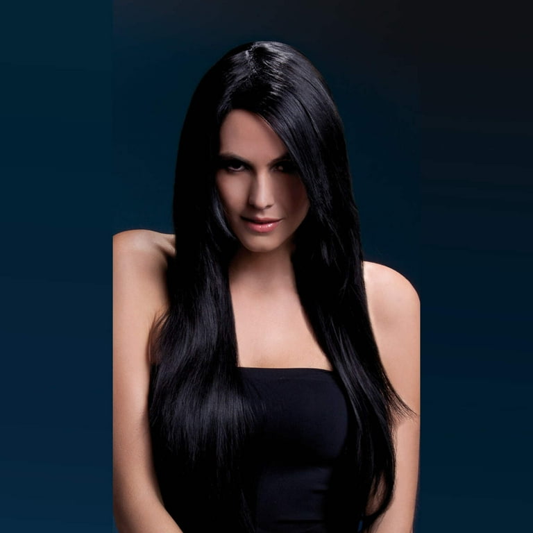 Fever Women's Long Straight Auburn Wig with Feathered Bangs 28inch