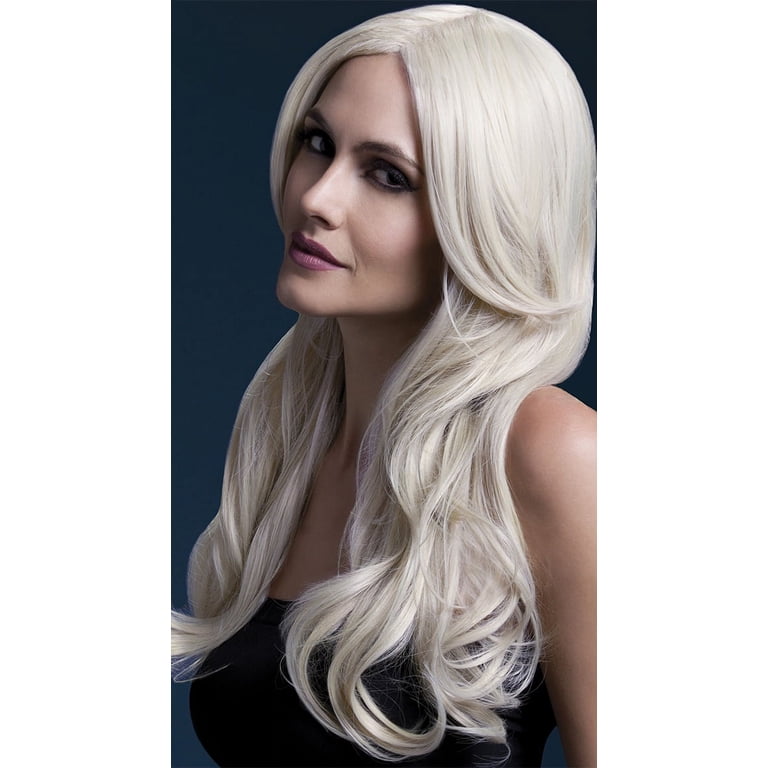 Fever Womens Blonde Long Wavy Wig with Centre Part, 26inch  display picture 1