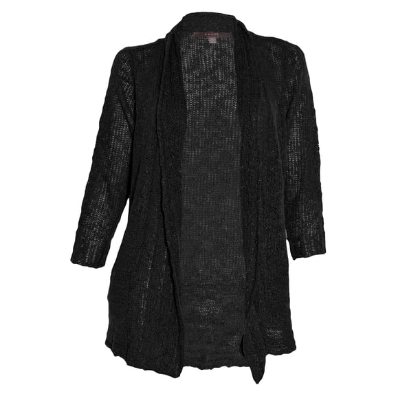 Fever Womens Sheer Slub Knit Open Cardigan