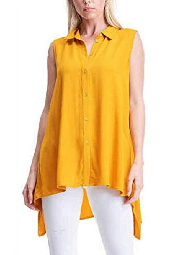 Fever Womens Sleeveless Blouse Shirt Top,Mango Mojito,XX-Large