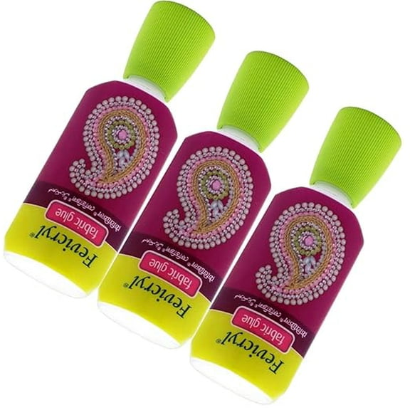 Fevicryl Fabric Glue 30ML for Making Lippan Sticking Beads,Ribbon,Design Clothes,Ornaments,Mirror,Patchwork,Stones, Laces, Sequins Jewellery Embroidery MDF Board Foil Art DIY Crafts Works Etc 3 pcs