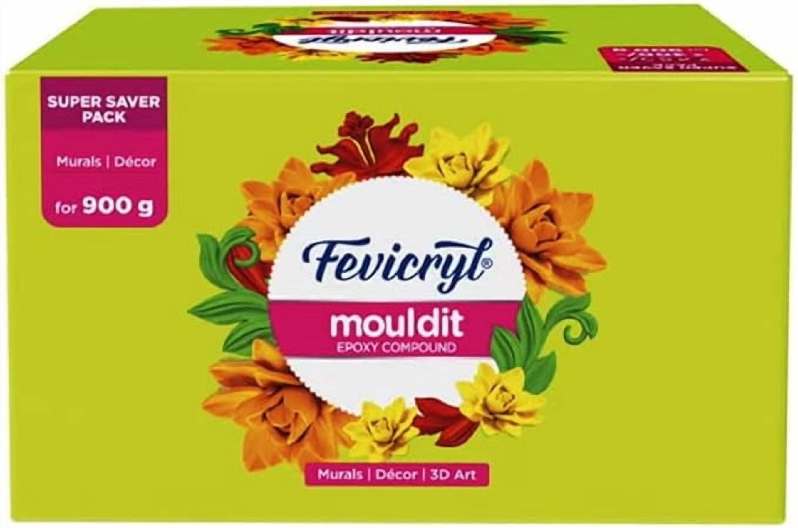 Fevicryl Mould Clay 1Box - 900Grm for Modelling and Sculpting, Air Dry Clay for 3D DIY Making Drawing Art and Craft, Painting Artists, Students, Works Handmade Decoration Gift for any Occasion Etc