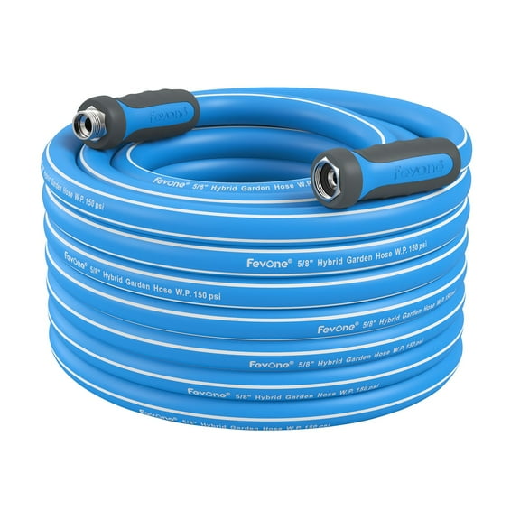 Fevone 105 ft Garden Hose, 2-Year Warranty Offered by Manufacturer, Kink Resistant, Heavy Duty Water Hose, Solid Aluminum Fittings, 3/4 " GHT, 5/8" ID, 600 Psi (GH7)