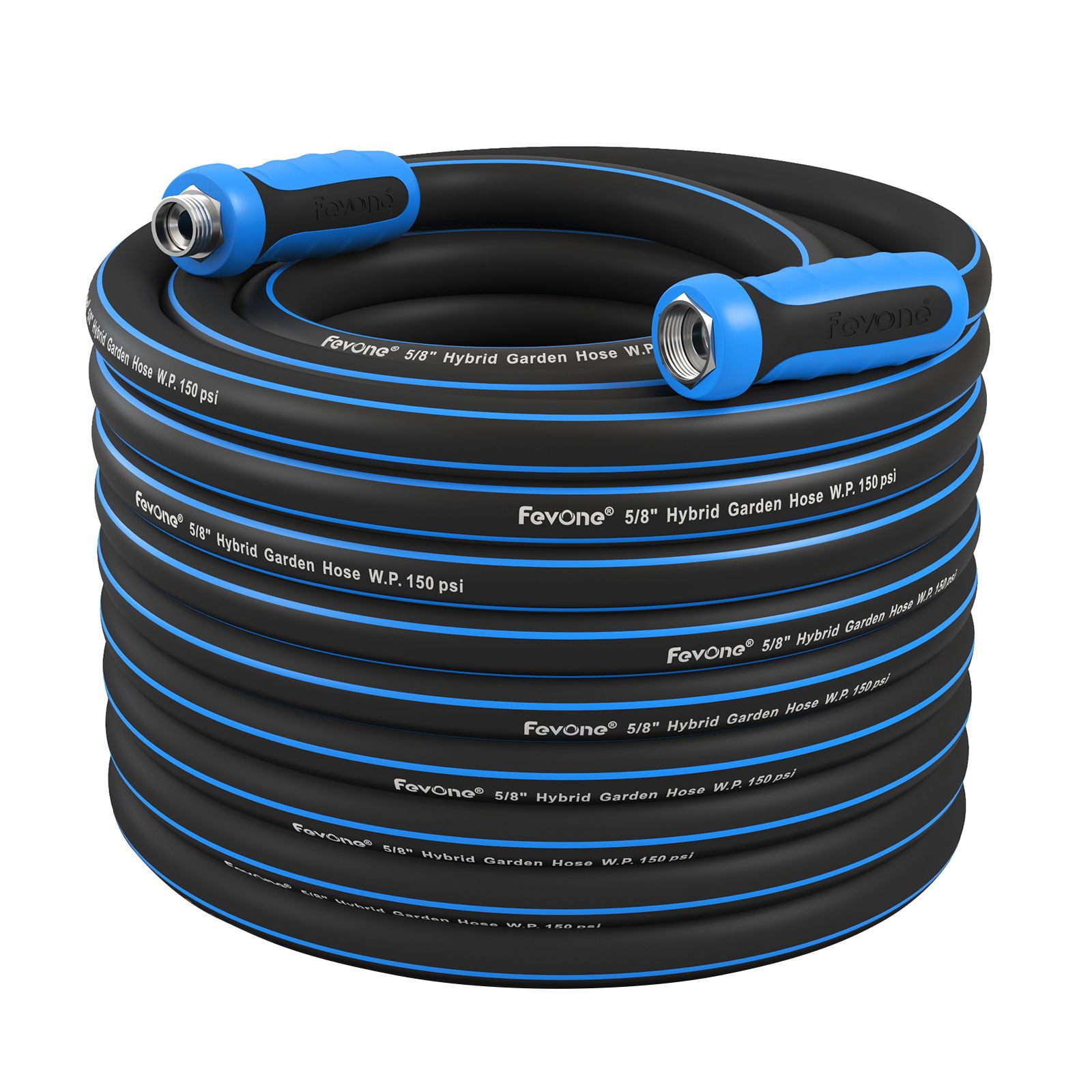 Fevone 105 ft Garden Hose, 2-Year Warranty Offered by Manufacturer, Kink Resistant, Heavy Duty Water Hose, Solid Aluminum Fittings, 3/4 " GHT, 5/8" ID, 600 Psi (GH8)