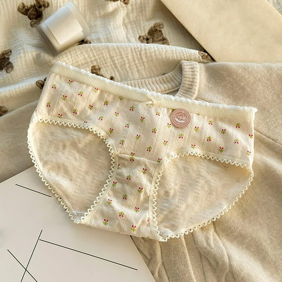 Fewfanhhot Cotton Underwear for Women Cute Solid Color Soft and Comfort Breathable Hipster Briefs