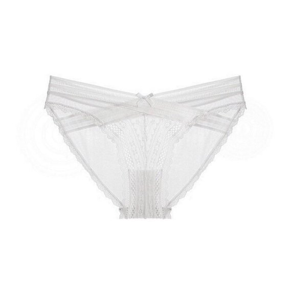 Fewfanhhot Floral Lace V-Shape Panties - Seamless Mesh Transparent Hipster Underwear Bikini Fashion Panties for Women