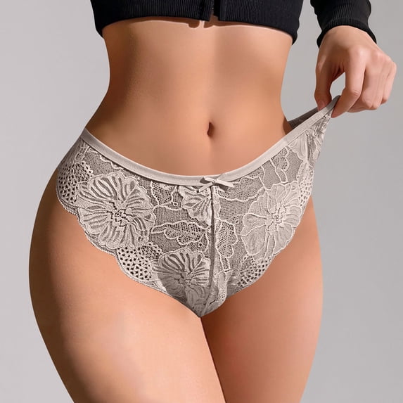 Fewfanhhot Women's Lace Abdomen Low-Rise Lifting Underwear - Comfortable EveryDay Solid Color Plus Size Briefs for All Seasons Daily Wear